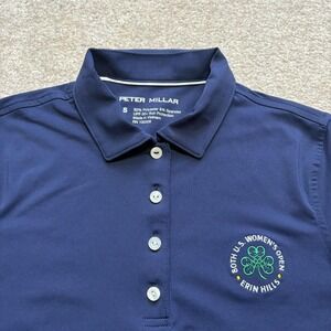 Peter Millar Polo Shirt Golf Womens Small Navy US Open Erin Hills First Aid